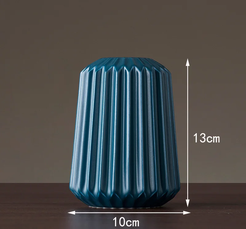 blue 10x13cm Европейская керамическая ваза с геометрическим орнаментом оригами, домашний декор, искусство и ремесла, ваза для цветов, Мини Настольные вазы, свадебные украшения, аксессуары - Цвет: blue 10x13cm