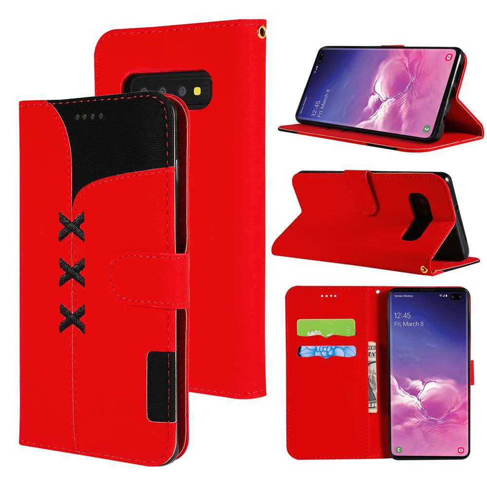 Чехол-кошелек для samsung Galaxy S10 S10e Book S9 S8 Plus, чехол A70 A50 A40 A30, сшитая кожа, стильный спортивный Чехол