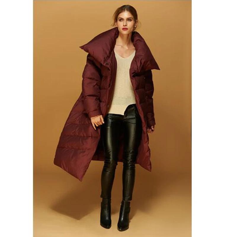 Пуховик женский европейский стиль длинная парка на гусином пуху 2019 | Женская