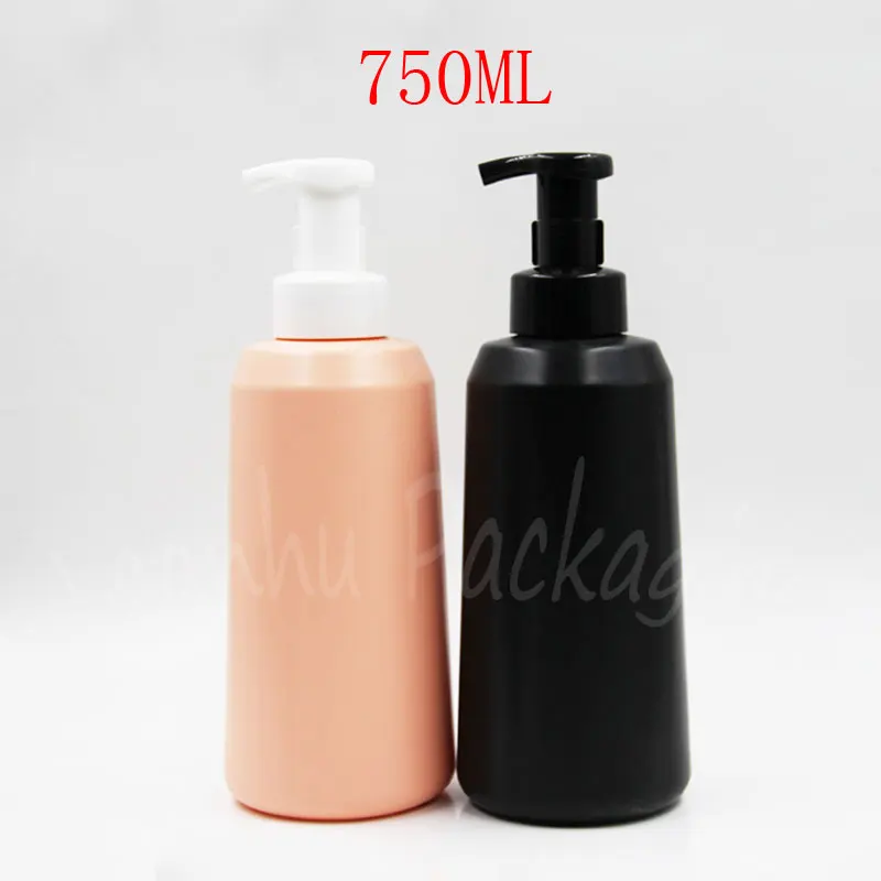 750ML Pink / Black Plastic Bottle With Foam Pump , 750CC Makeup Sub-bottling , Shampoo / Cleanser Packaging Bottle ( 15 PC/Lot )