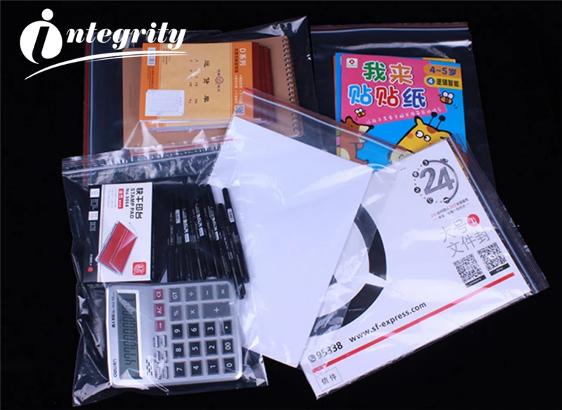 INTEGRITY1000pcs большой размер resealable прозрачный поли водонепроницаемый пластиковый самозапечатывающийся мешок для хранения первой необходимости