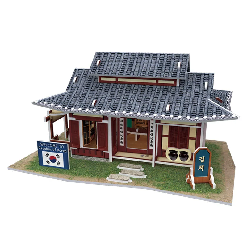 Consruction Model 3d Puzzle Korea Flavor Set Four Scene for Kids Educational Toys Gift | Игрушки и хобби