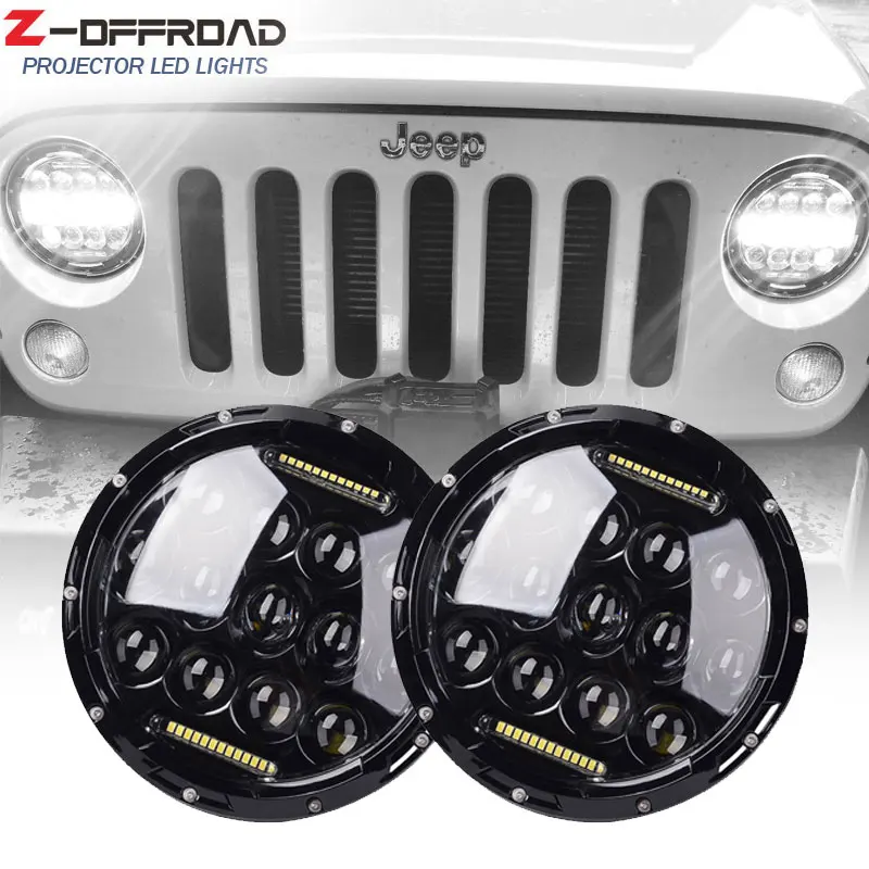 Для Jeep Wrangler круглая точечная EMARK 7 &quotLED DRL H4 H13 12 В 24 фара дюймов светодиодные фары с