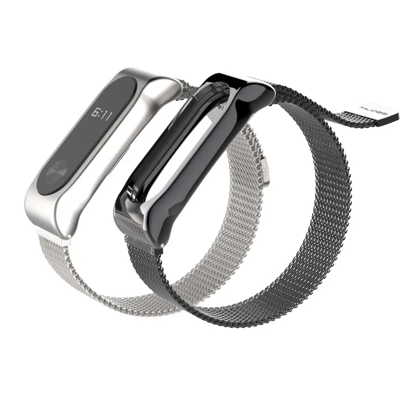 Браслет для часов Xiaomi Mi Band 2 с магнитной пряжкой металлический ремешок из