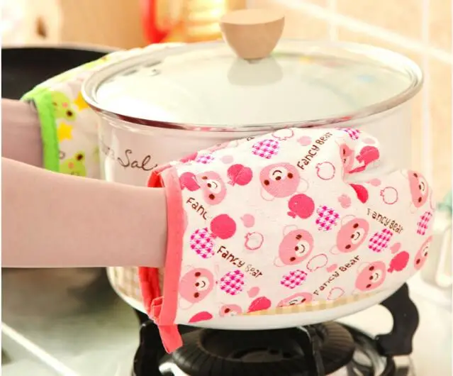 

1 шт. милые кухонные рукавица и прихват для микроволновой печи изолированные Нескользящие Утепленные перчатки термостойкие перчатки LF 135