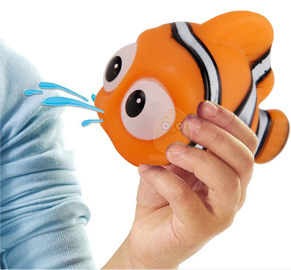 Детские игрушки для поиска рыбы детская плавающий спрей воды Squeeze Aqua мягкий резиновый Ванная комната играть Животные для ванной рисунок игрушки для детей