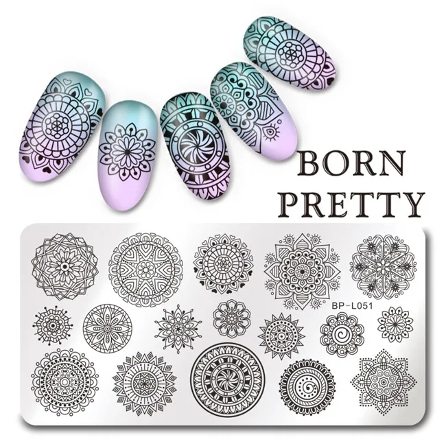 BORN PRETTY 1 шт Рождество ногтей штамповки шаблон цветок животное геометрии Любовь День Святого Валентина прямоугольная пластина для стемпинга для нейл-арта