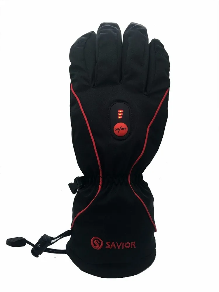 Savior Heat winter Heated GLove outdoor sporting skiing riding golf racing battery heating waterproof windproof red women's