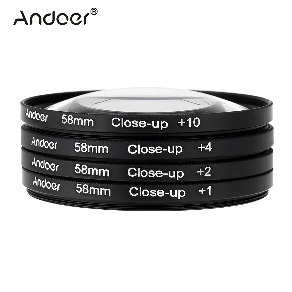Макрофильтр Andoer 58 мм + 1 2 4 10 с мешком для Nikon Canon Rebel T5i T4i EOS 1100D 650D 600D DSLRs|filter set|andoer