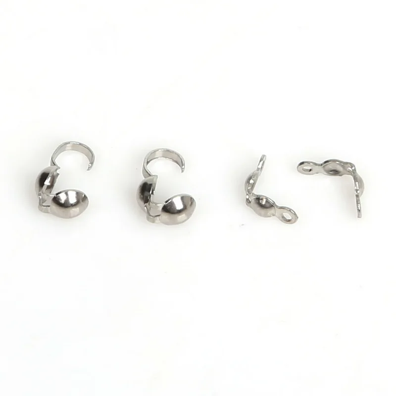 

50pcs Cord End Cover Stainless Steel Connectors to Link Clasp Jewelry Findings For Jewelry Making Bracelet Necklace DIY