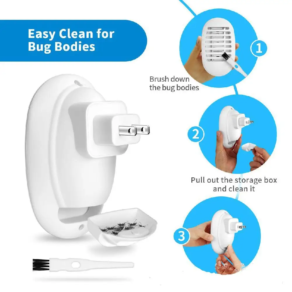 HobbyLane EU Plug US AC 1W LED Socket Shape Electric Shock Mosquito Killer Light Indoor | Лампы и освещение