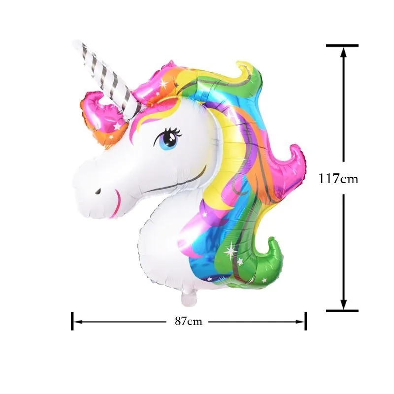 1 шт. большие 4D фольгированные воздушные шары-единороги Декор My Little Pony вечерние Babyshower аксессуары для украшения дома воздушный шар «С Днем Рождения» - Цвет: colorful