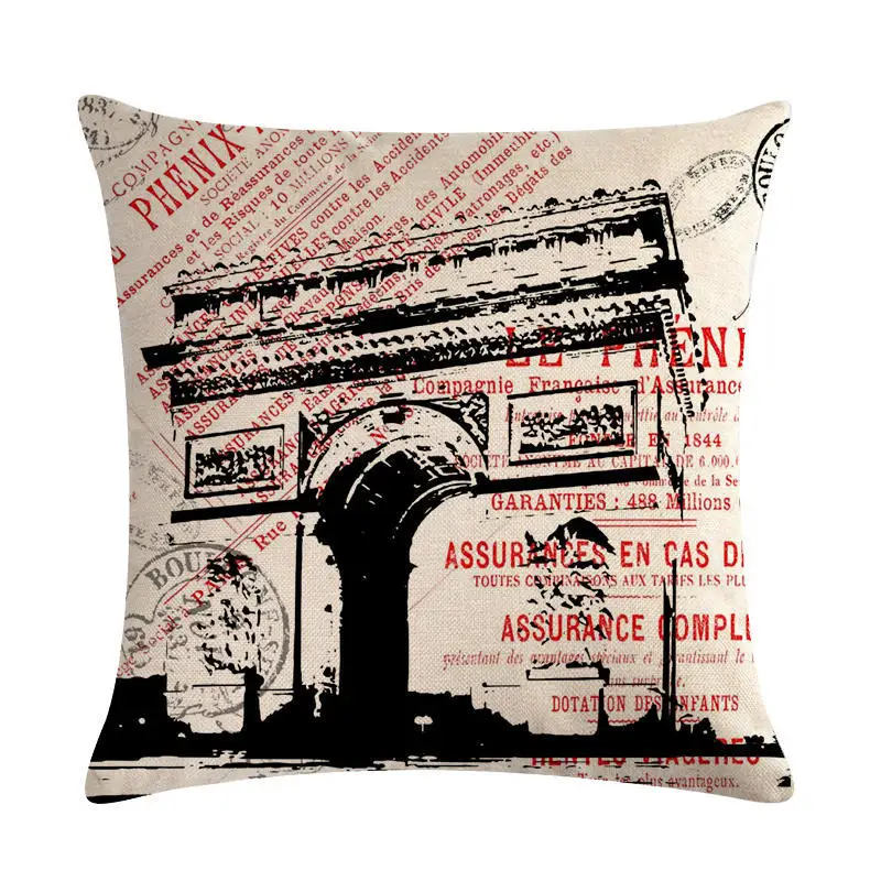 Famous world's Building Print Cushion Covers 45*45cm Tulip Design Gifts Home Bedroom Couch Decoration Pillowcase | Дом и сад
