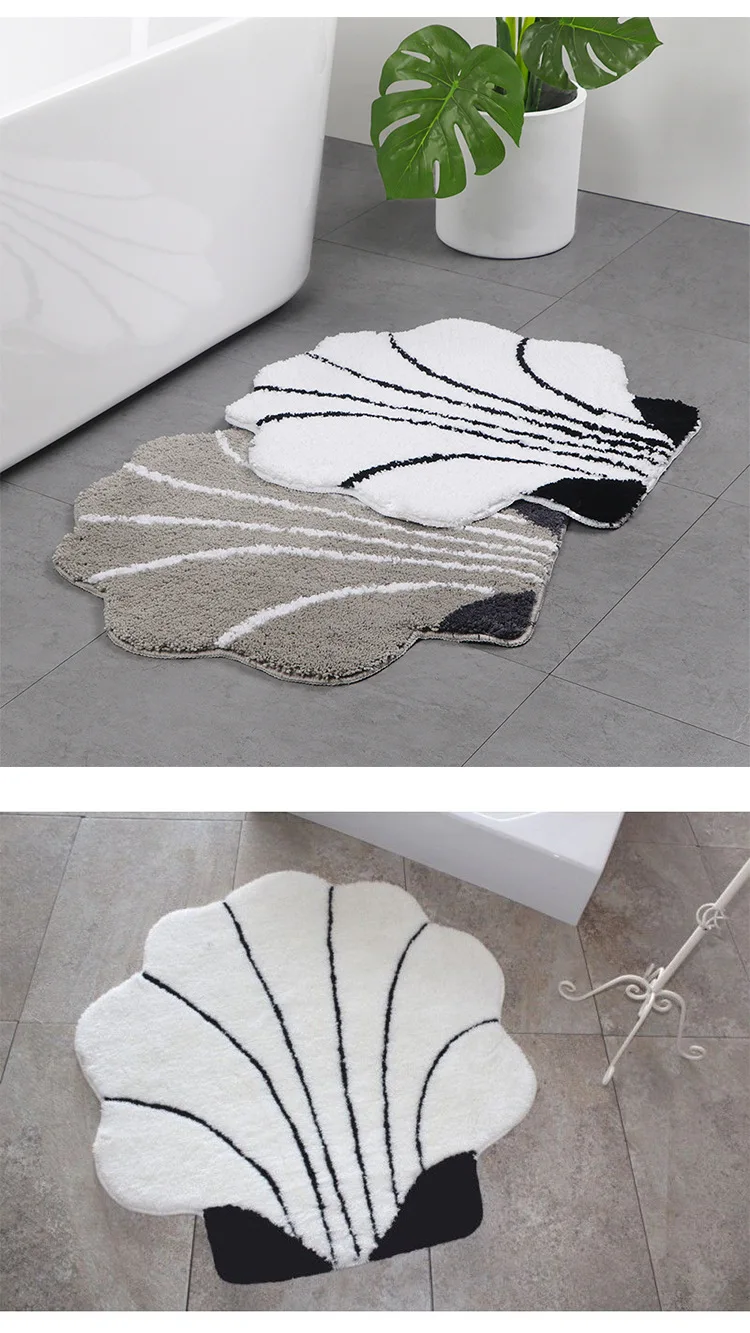 water absorption cat carpet for bathroom round bath mats in the kitchen home decoration scallop snails anti slip rug DW019