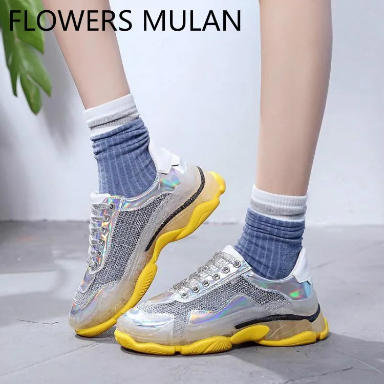 Spring Women Shoes Flats Lady Fashion Casual Breathable Sneakers Mesh Running Sport Flat Platform | Обувь