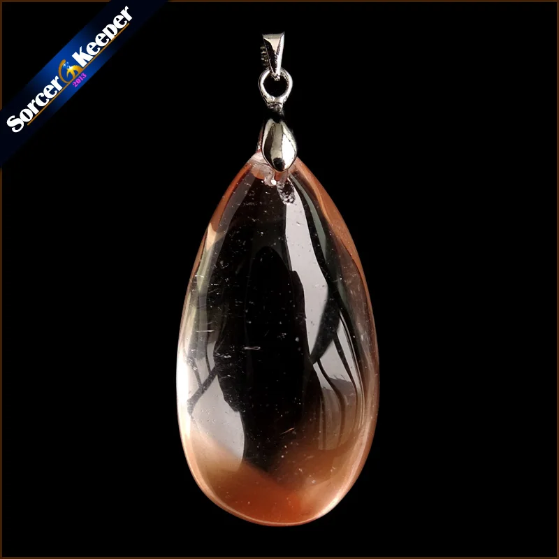 Для женщин Jewelry Цепочки и ожерелья Мода Редкие натуральный камень красный кролик волосы мех Рутиловый Кварц полированный кулон YS241