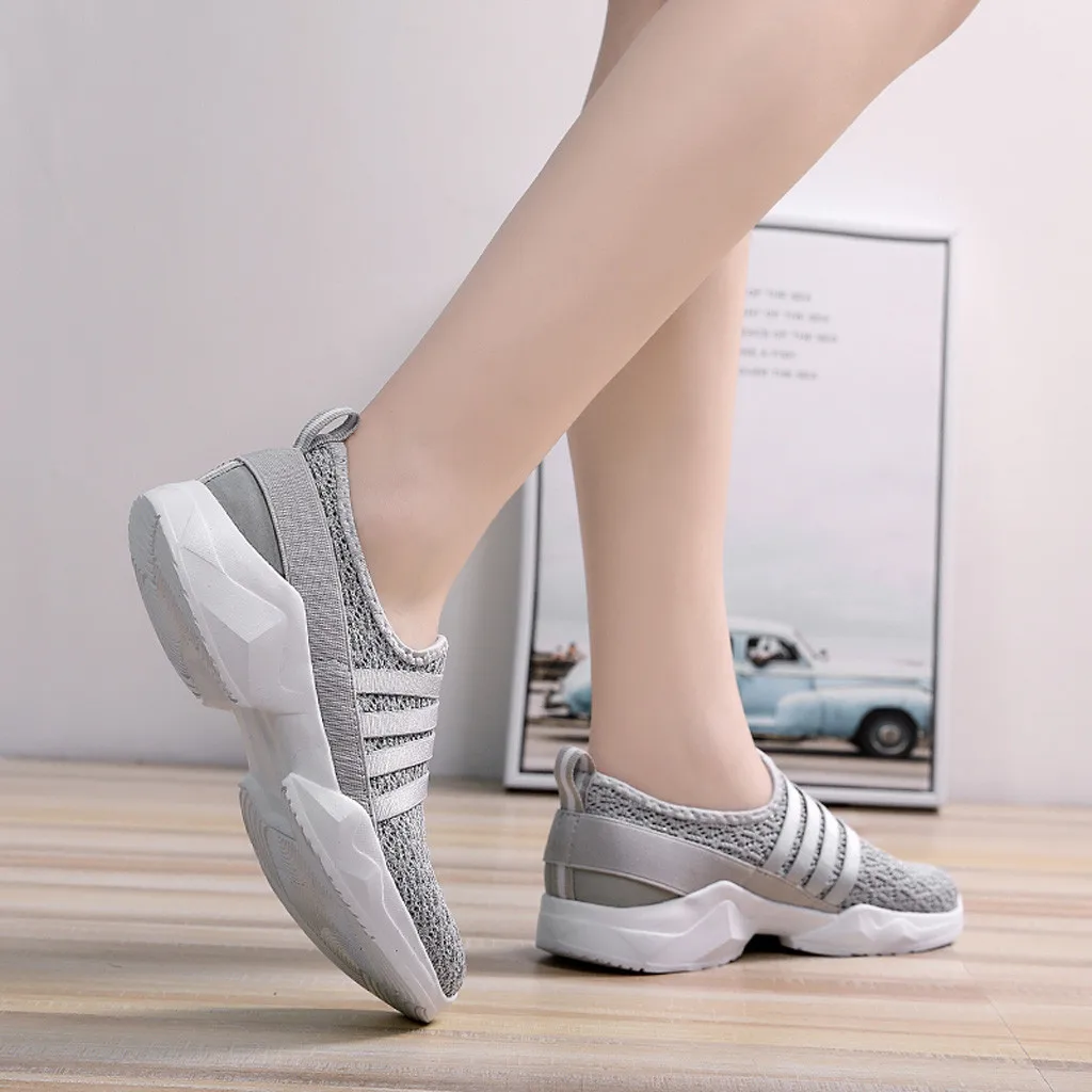 Новый дизайн беговые кроссовки для женщин удобные сетчатые слипоны мужчин
