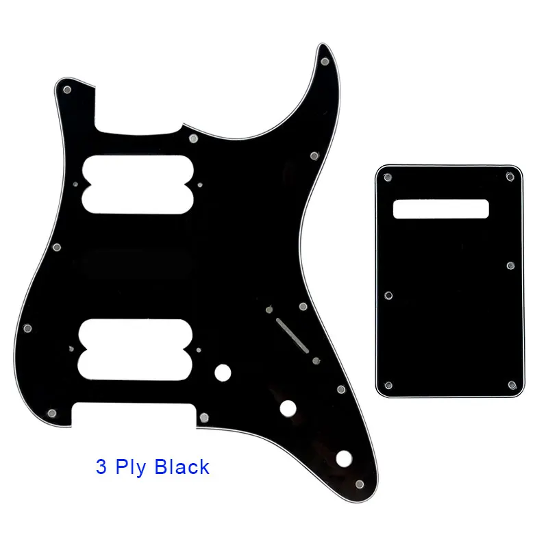 3 ply black Pleroo гитарные части накладки с задней пластиной для fender стандартный и современный Stratocaster ST HH стиль Guitarra 17 винтов - Цвет: 3 ply black