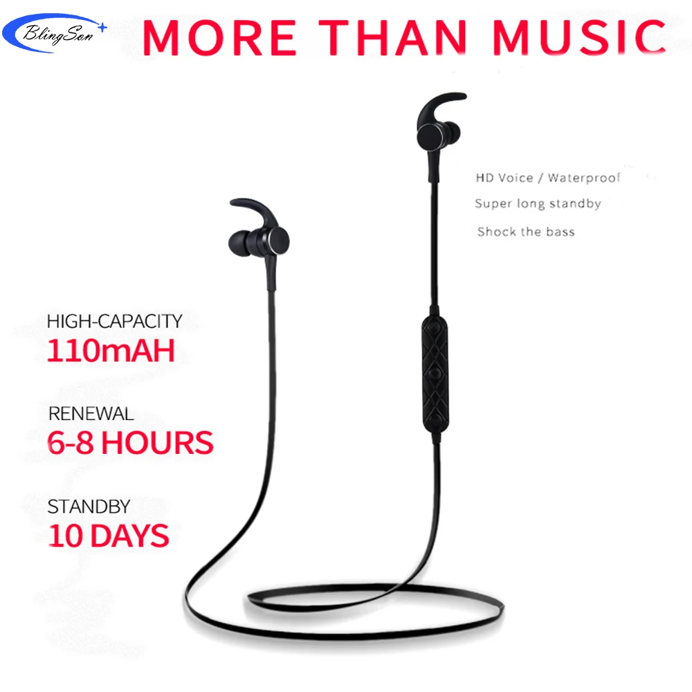 Bluetooth наушники беспроводные спортивные стереогарнитура с шейным ремешком fone de