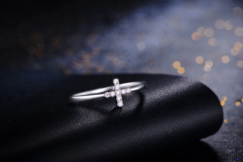 Кольцо ZOCAI в форме Креста натуральное бриллиантовое кольцо 0 05 карата из