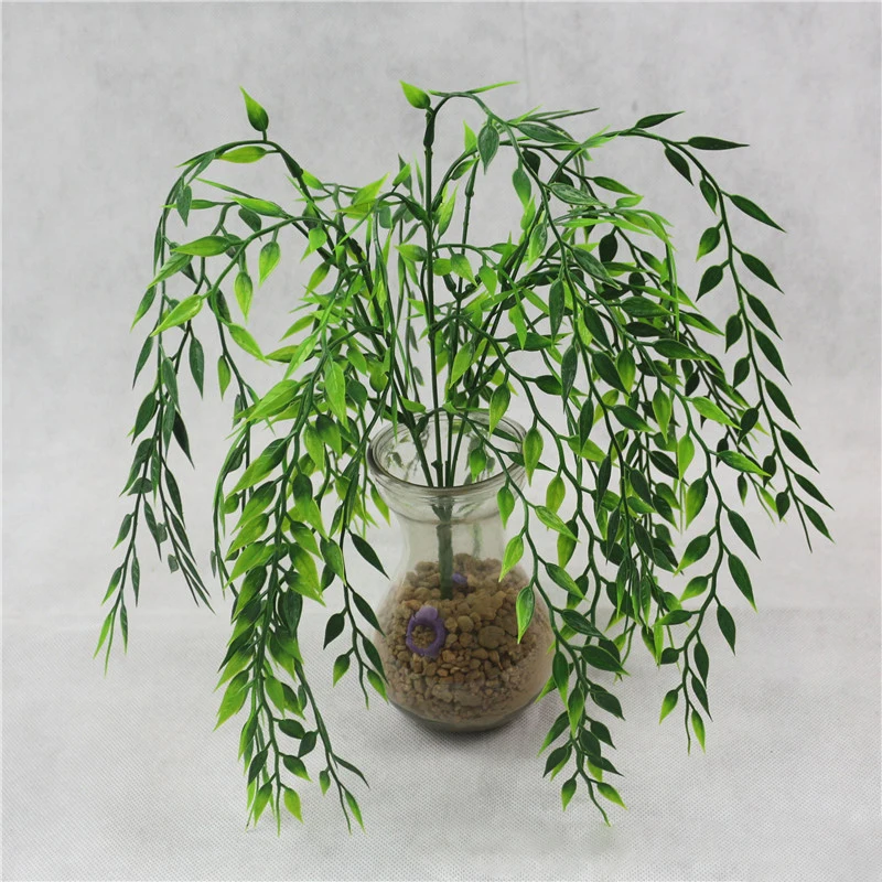 5 вилок зеленый висячее растение искусственное ива стены украшения дома