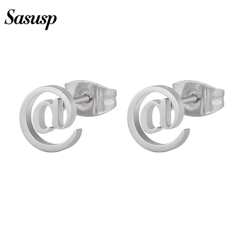 Простые серьги-гвоздики с буквами A для женщин и мужчин ювелирные изделия из