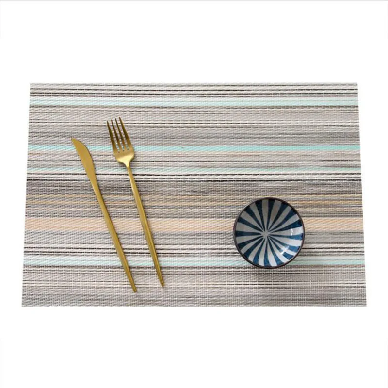 Blue Stripes ONEUP 4 шт./лот, элегантные Нескользящие салфетки из ПВХ, водонепроницаемые маслостойкие столовые приборы, экологически чистые термостойкие салфетки - Цвет: Blue Stripes