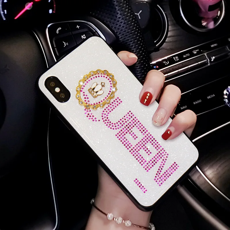 For apple iphone 7 8 plus mobile phone case net red vibrating new rhinestone acrylic xs max luxury protective cover |