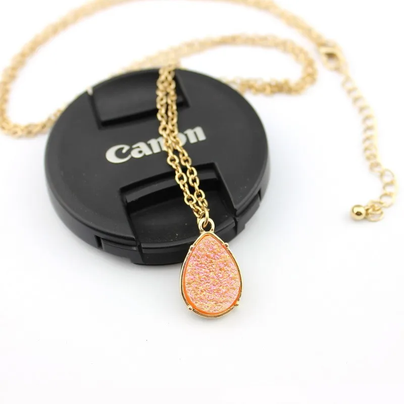 9 цветов, резина, Druzy, каплевидные серьги для женщин, золотые, модные, в форме капли воды, массивные серьги Drusy, популярные ювелирные изделия