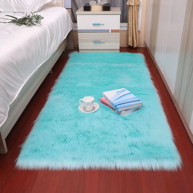 Sky blue Длинный шерстяной коврик для гостиной/спальни, противоскользящий мягкий коврик 80 см* 180 см, красный, белый, розовый, серый, синий, коричневый, 15 цветов, моющийся - Цвет: Sky blue