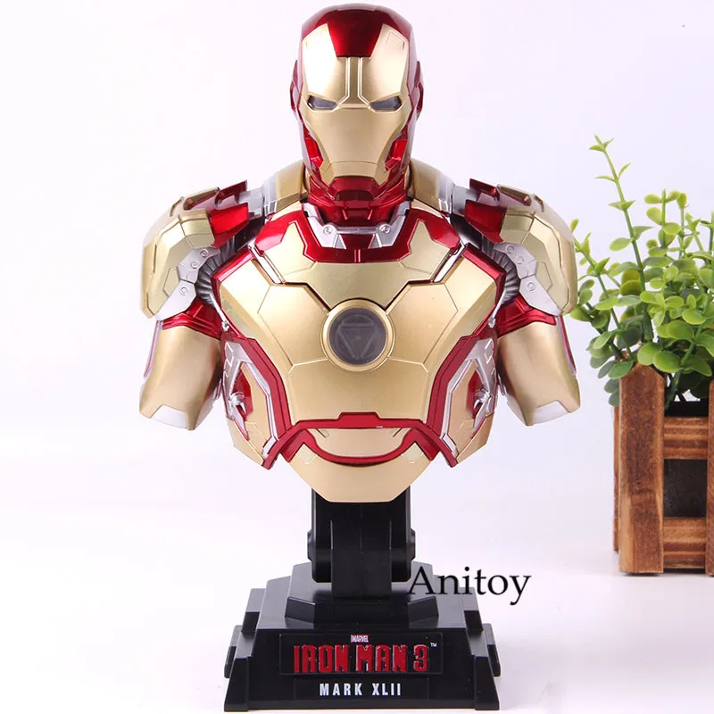 B without retail box С принтами "Marvel", "Мстители", фигурка железного человека с светильник бюст Коллекция Модель Марка игрушек XLIII Htb28 1/4th весы с принтом «Железный человек» - Цвет: B without retail box