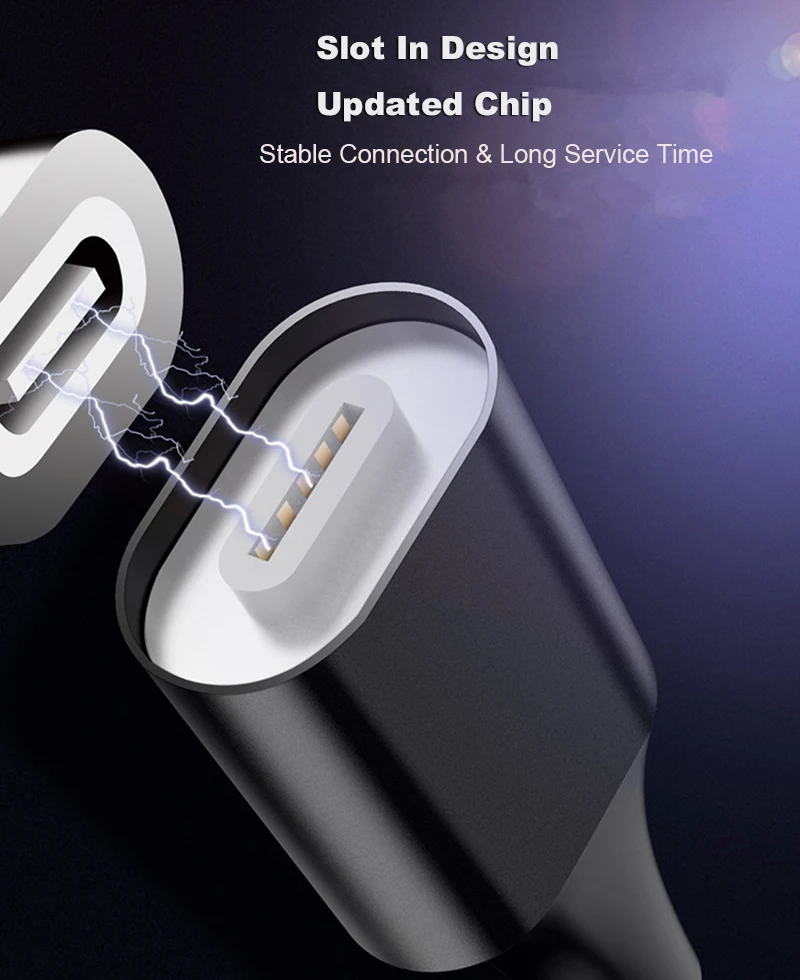 Магнитный usb кабель для iPhone Android Micro type C с нейлоновой оплеткой магнитный боковой