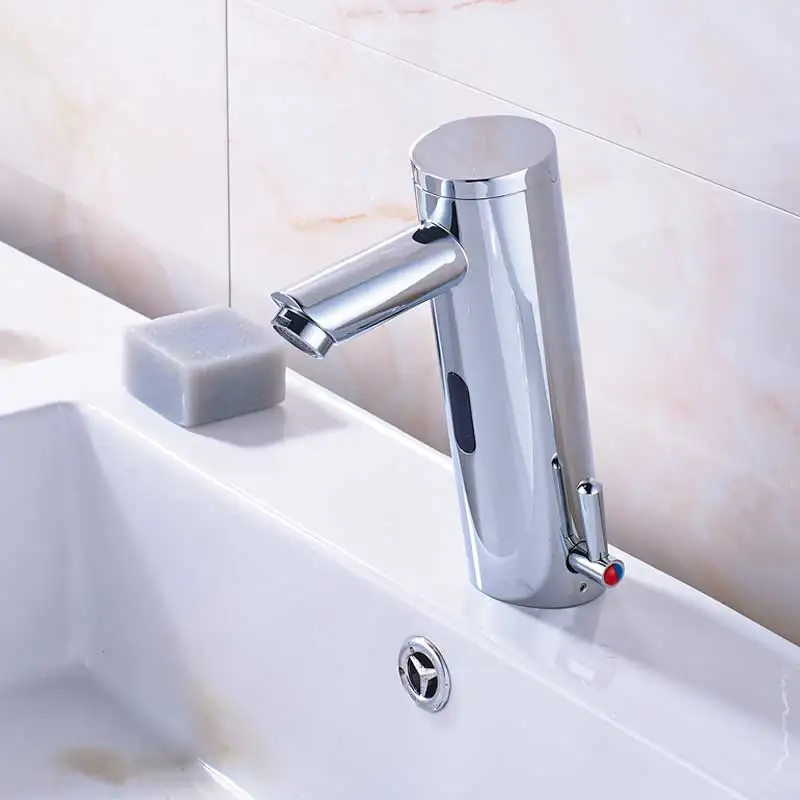 Sense Faucet A Сенсорный кран, автоматический сенсорный кран, смеситель для горячей и холодной воды, хромированный полированный смеситель для раковины, кран для ванной комнаты, смеситель для раковины - Цвет: Sense Faucet A