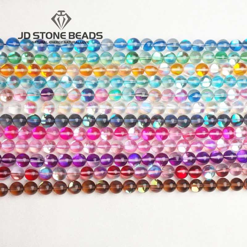 Flash Shimmer Round Fiery Shining Glistening Light Crystal Loose Strand Beads for Bracelet Necklace DIY Jewelry Making | Украшения и