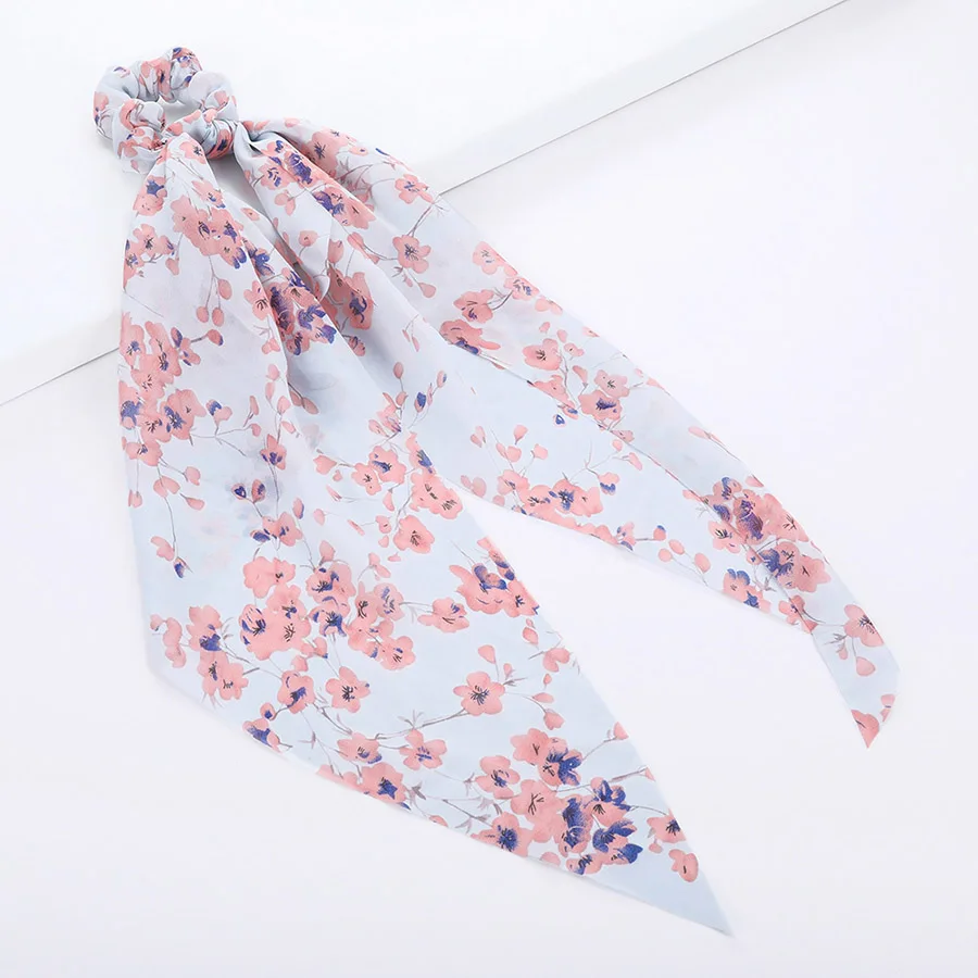 Floral 7 Haimeikang весенние галстуки-бабочки для волос резинка для волос конский хвост веревка для волос для женщин треугольный цветочный принт Эластичные аксессуары, ленты для волос - Цвет: Floral 7