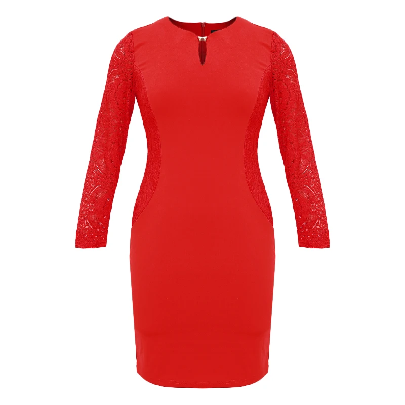 Новинка 2019 кружевное платье 5XL 6XL женское облегающее привлекательное офисное