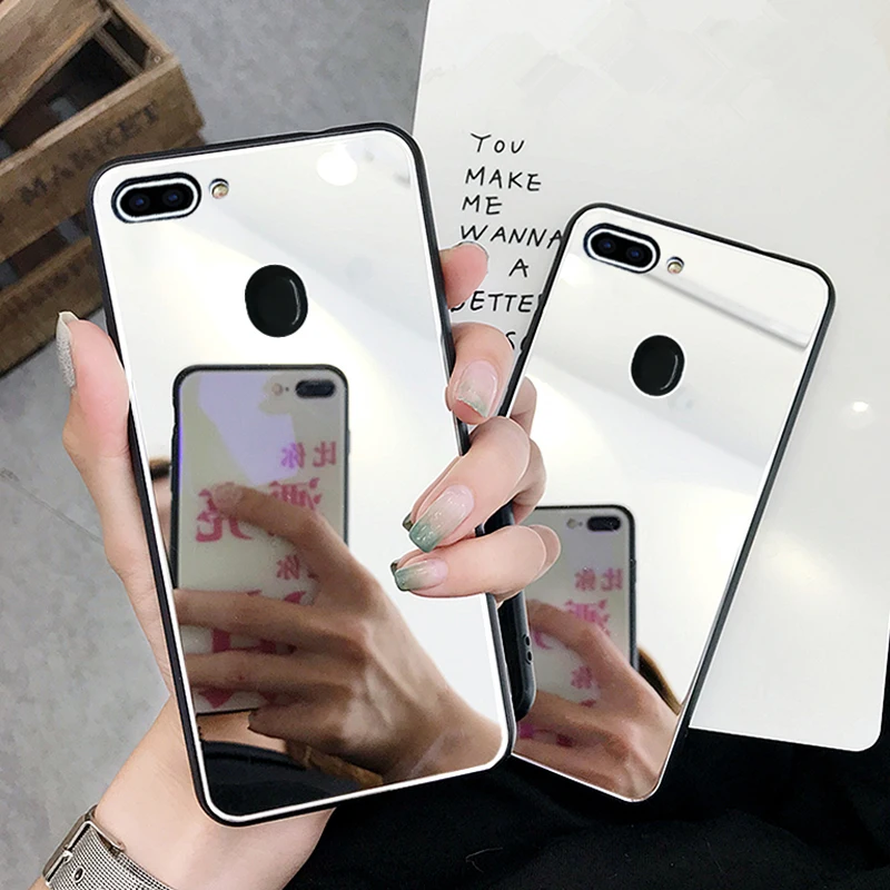 Fashion Luxury Glass casing Mirror Case For OPPO R15 PRO Dream Makeup R11 PLUS R11S |