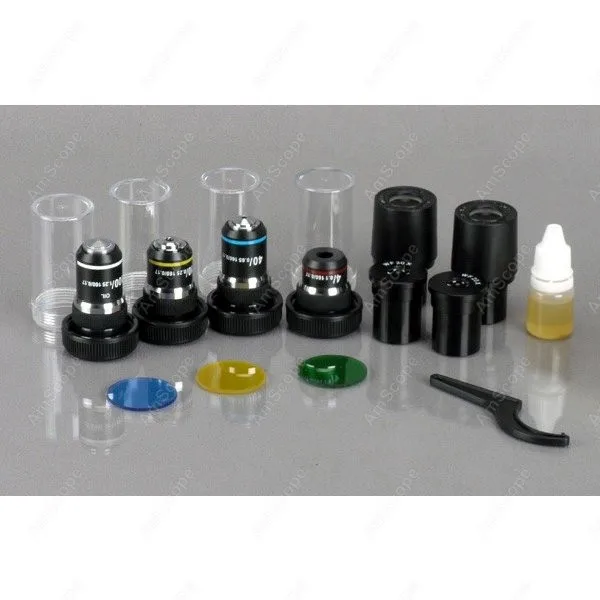 Тринокулярный композитный микроскоп амскоп со светодиодной подсветкой 40X-2000X 3 Вт