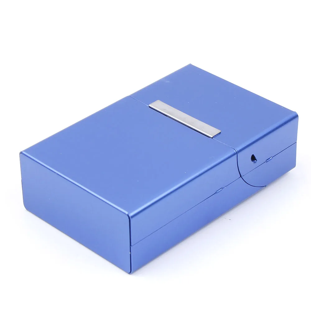 1x Elegant Blue Pocket Cigarette Tobacco Box Case Map Holder 20Pcs Smoke Metal Fashion Gift Дом и сад