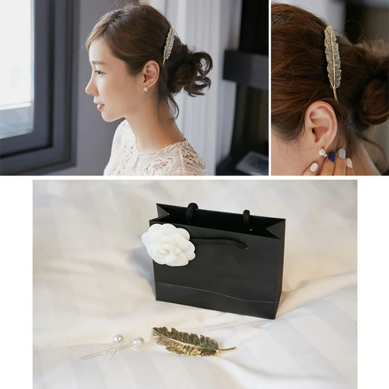 Красивые заколки для волос винтажная Золотая и серебряная металлическая заколка