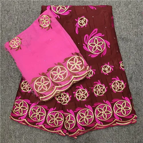 rose red Африканская кружевная ткань швейцарская вуаль кружево высокое качество Базен riche getzner nouveau tissu батик ткань сетка lace5yard/setL1402 - Цвет: rose red