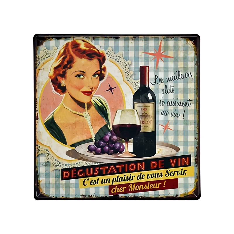 30x30 см Delicieux торты металлические вывески для паба декоративная доска бара мини