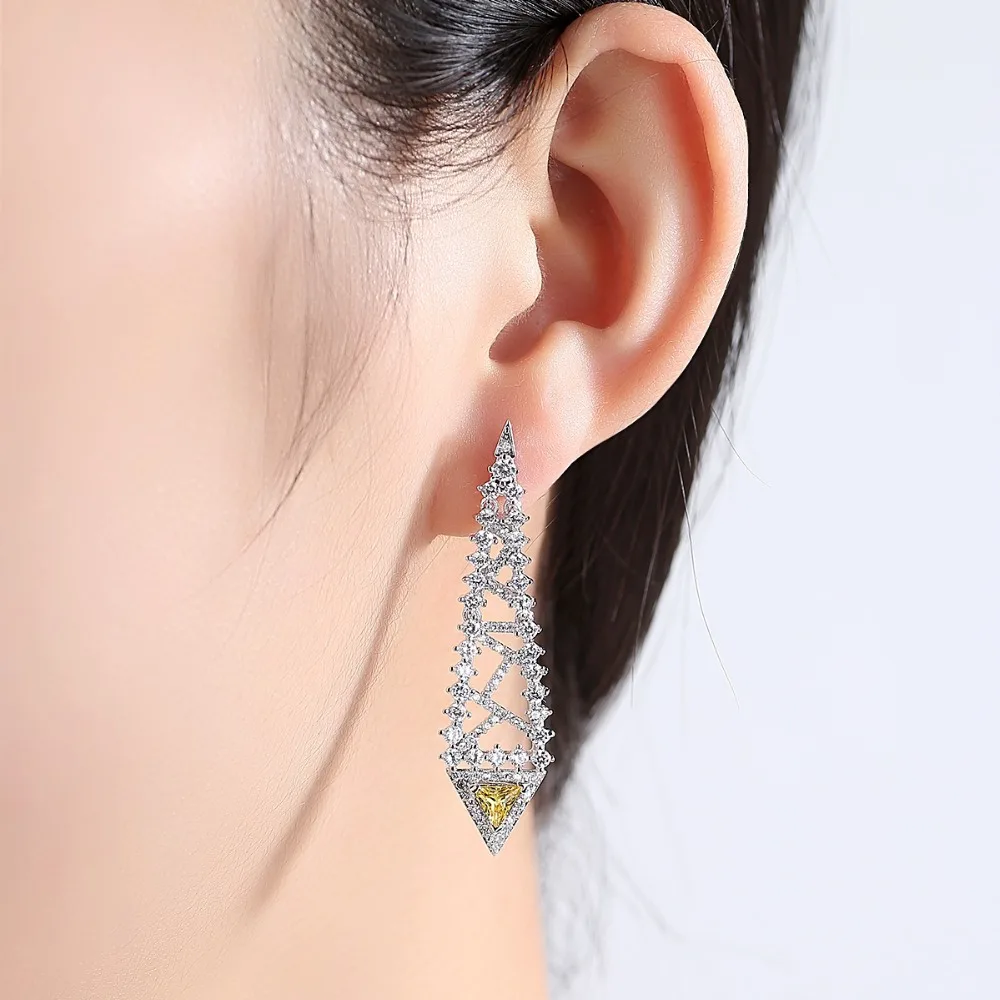 Luoteemi геометрический Форма роскошные классические невесты Висячие серьги