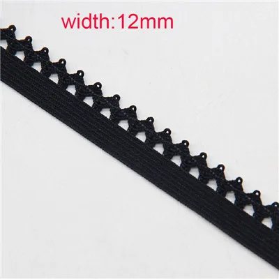 black12mm 6 Черная сетка, кружевная отделка, резинки для шитья одежды, эластичная лента, стрейч-лента, лента для волос, сделай сам, бюстгальтер, штаны, талия, 2 м - Цвет: black12mm 6