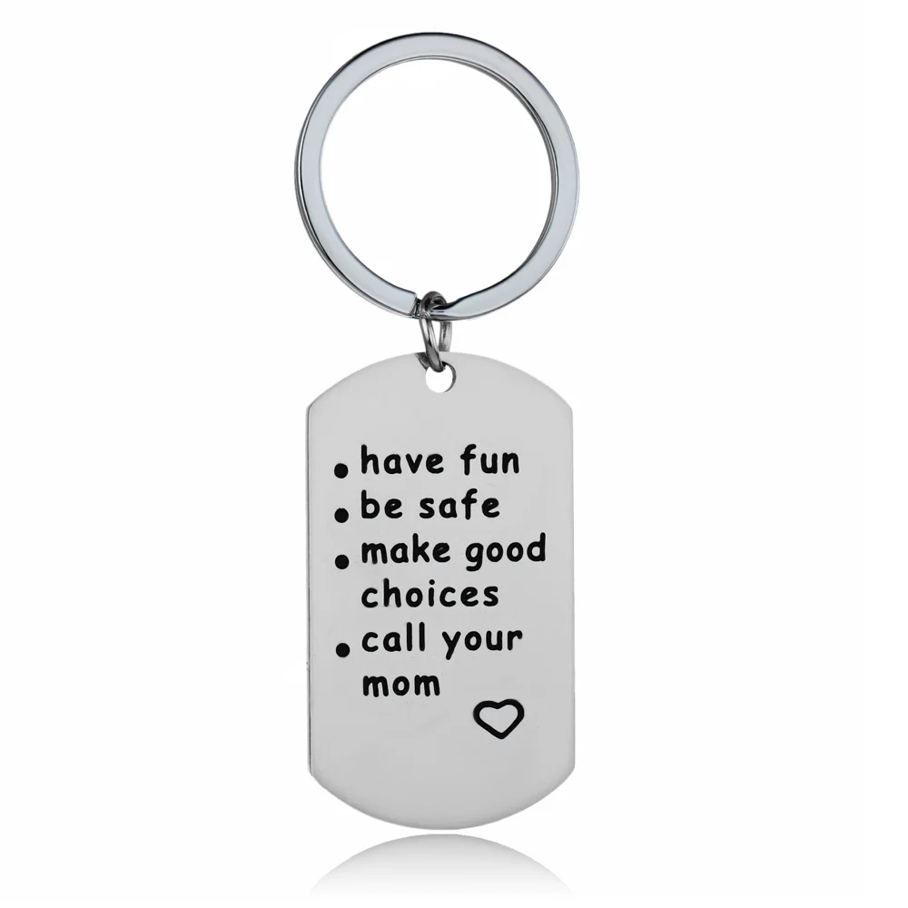 Have Fun Be Safe Брелок для ключей для семьи, мужчины, пары, подарок, бирки для ключей, нержавеющая сталь, шарм, подарок на день Святого Валентина, брелок для ключей для бойфренда - Цвет: Have Fun Be Safe