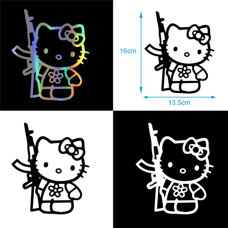 Автомобильная наклейка hello kitty Rifle виниловая персональные забавные модные