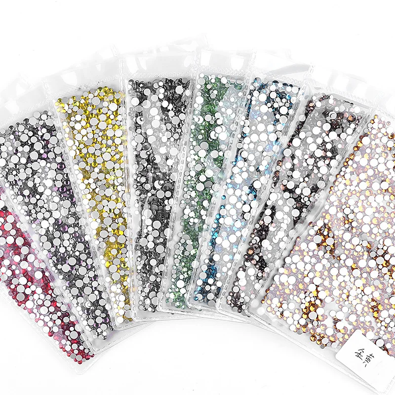 1pack SS6-SS16 Mix Size 1440pcs Crystal Glass Strass Nails Art Rhinestones for 3D Nail Decoration Gems Manicure Design New | Красота и