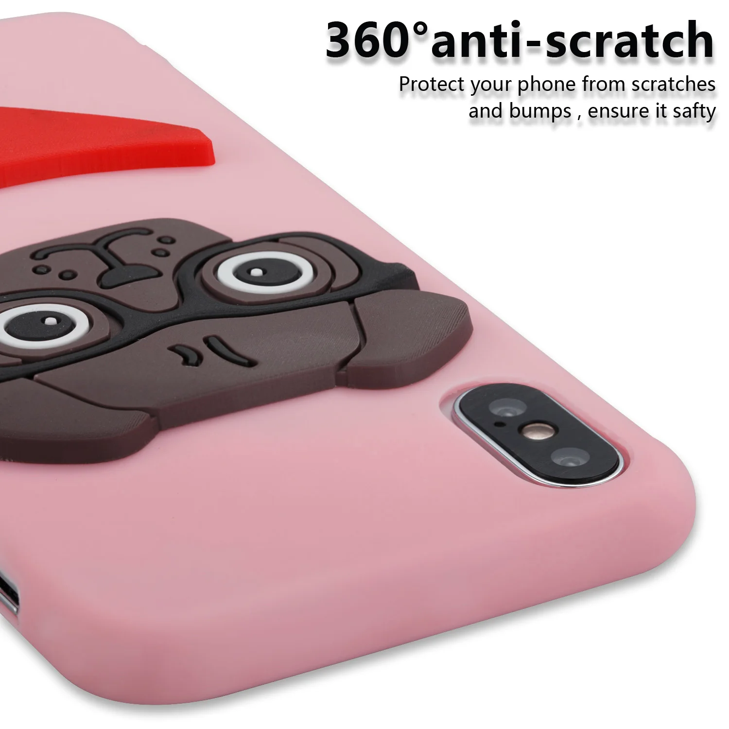 Для iphone 11 Pro Max X/XS XR 6 1 XS MAX 5 чехол 3D Мопс панда Медведь кукла игрушки мягкий для 8 7 6S