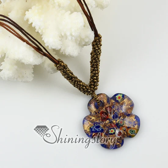 

flower glitter millefiori murano lampwork glass venetian necklaces pendants colored cheap fashion jewellery handmade fashion