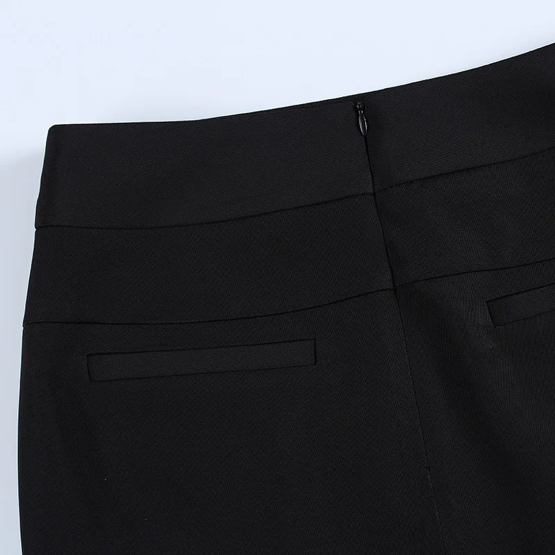 Женская офисная юбка с карманами черная облегающая юбка-карандаш завышенной